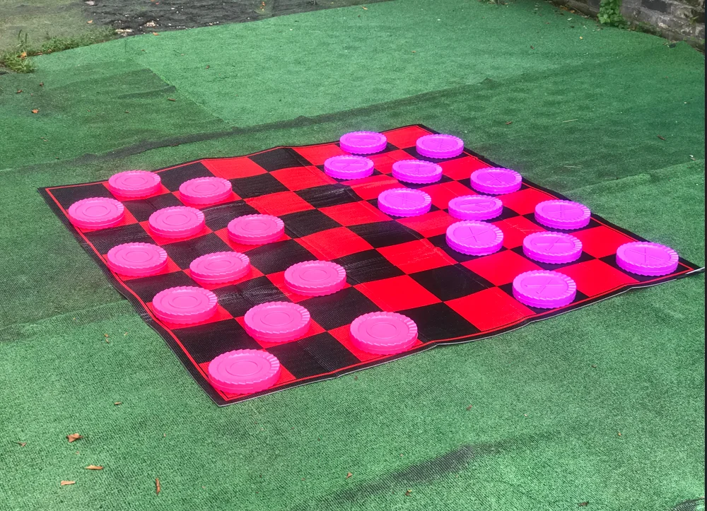 Giant outdoor customized checkers board game For Kids Toys played in yard & garden - indoor or outdoor play for adults & family