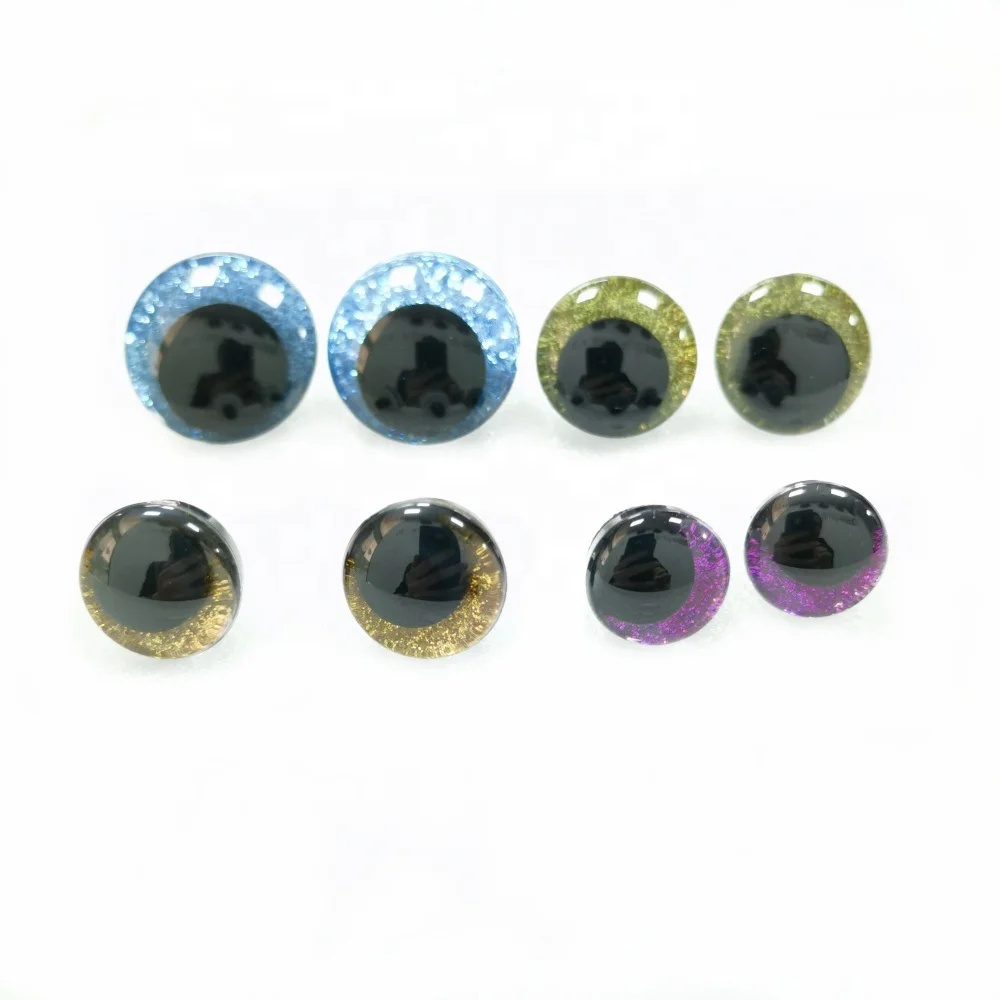 18/20/25/30MM Handicraft DIY Plastic Safety Eyes Amigurumi Off Center Pupil Glitter Safety Eyes Amigurumi
