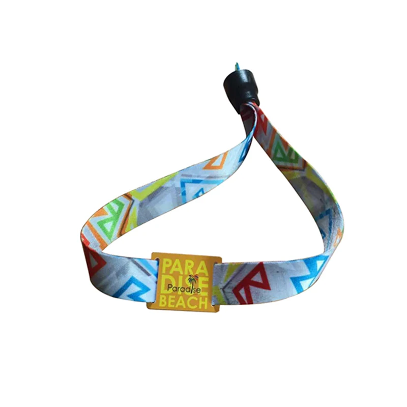 Factory Price RFID LF NFC Woven Fabric Elastic 13.56Mhz NFC Bracelet Promotional Wristba
