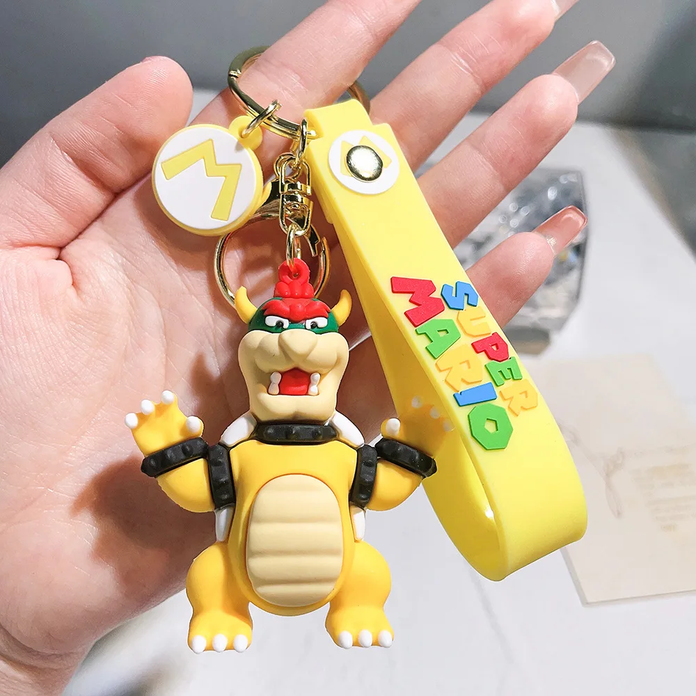 Cartoon Mario Keychain Bubble Dragon Princess Cute Adventure Game Accessories PVC Keychain Doll Bag Pendant Bracelet Keychain