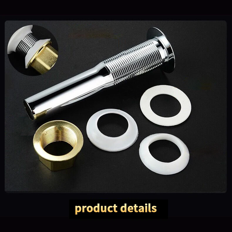 UPC Bathroom Basin Sink Drain Brass Pop Up Drainer With Overflow Stainless Steel Pipe