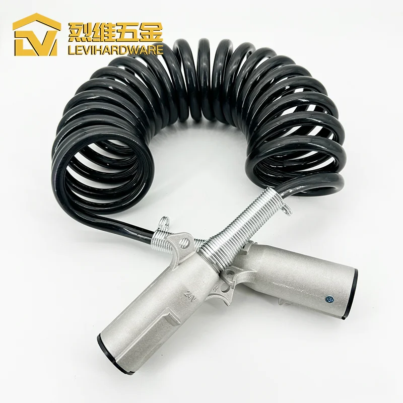 wholesale professional 5.5 meter 7Pin to 7 Pin trailer cable PA Spring 24V power supply trailer copper cable for track or car