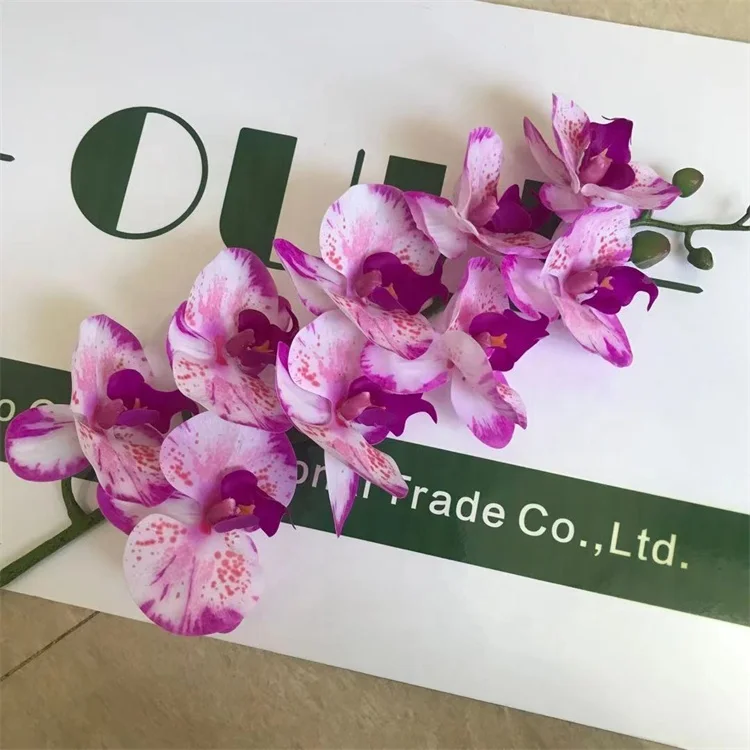 D1043 Single Stem Hand-feel Artificial Orchid In Pot For Decor