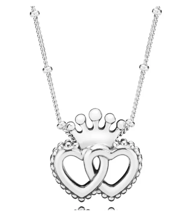 Exquisite Necklace Pendant jewelry Sparkling Infinity Crown Hearts Daisy Flower Necklace For 925 Sterling Silver diy necklace