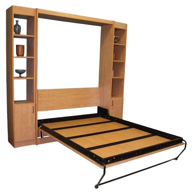 custom adjustable Murphy bed simple frames King Queen Double Single vertical and horizontal space saving bedroom furniture