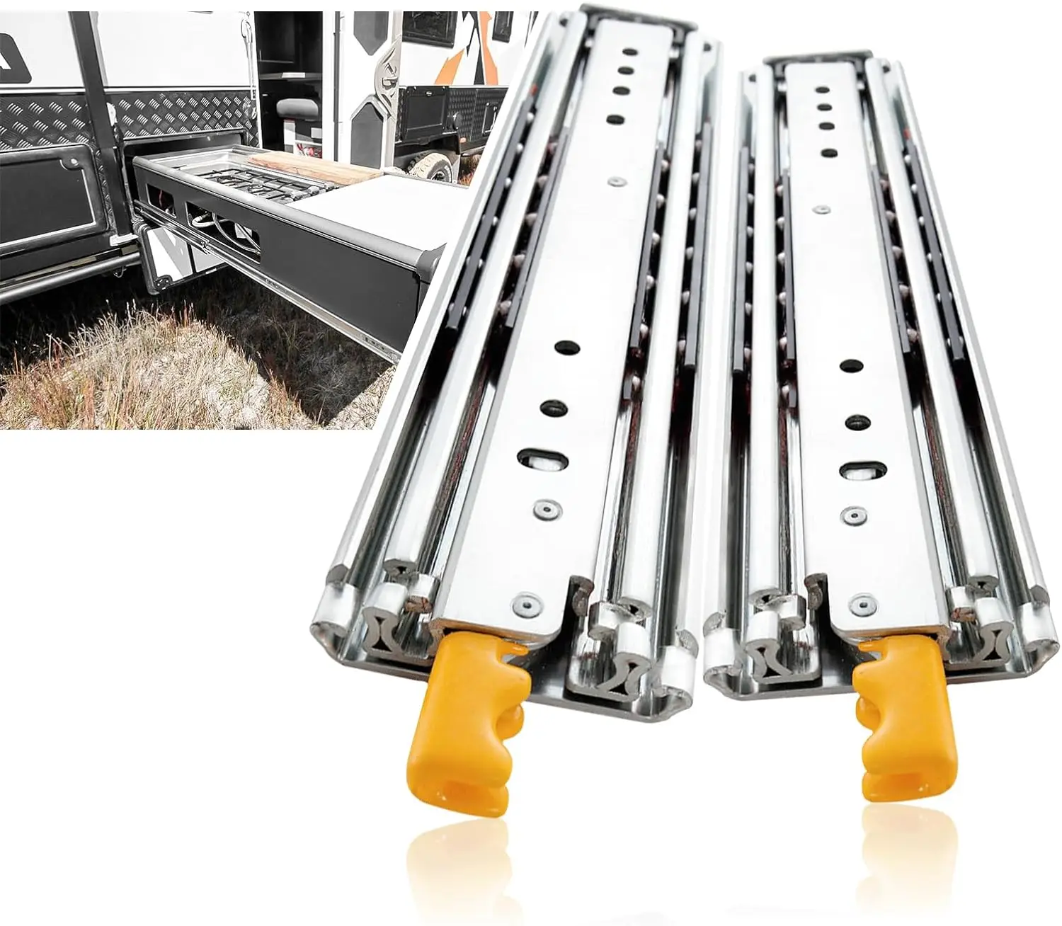 SNEIDA 700mm Locking Drawer Slides Rails Glides Outdoor camping kitchen RV heavy duty load 225KG drawer slide