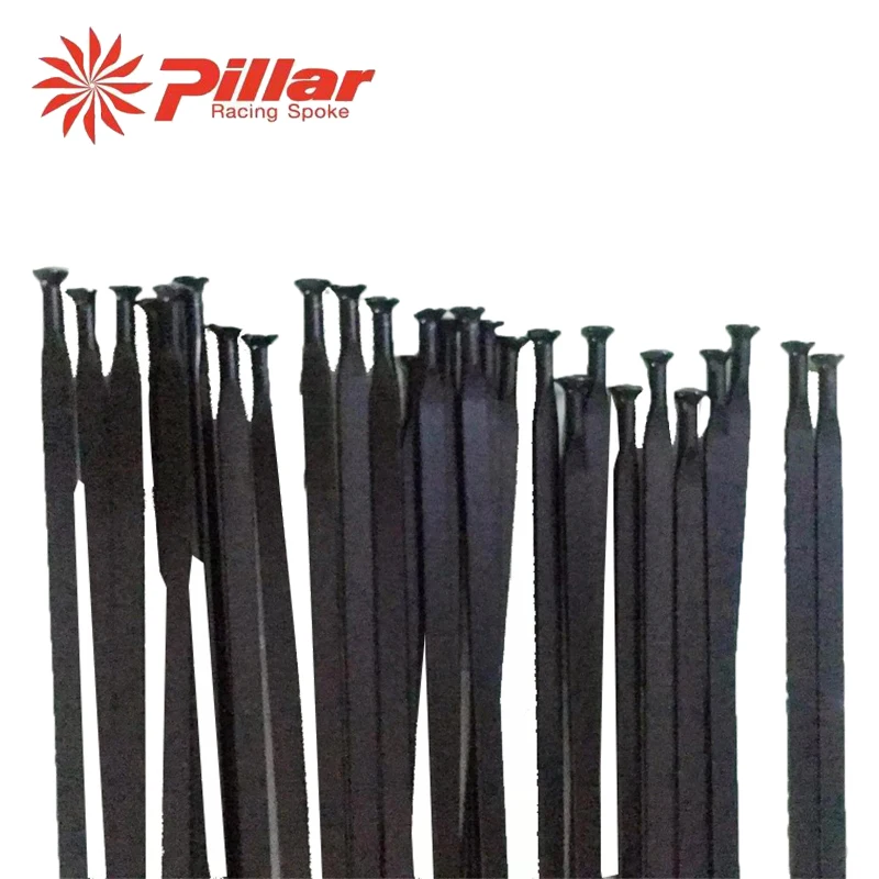 10pcs Pillar Spoke For MAVIC CR AK EQ Wheelset Spoke Road Bike Straight Flat Spokes With Spoke Cap Bicycle Spoke Black Color