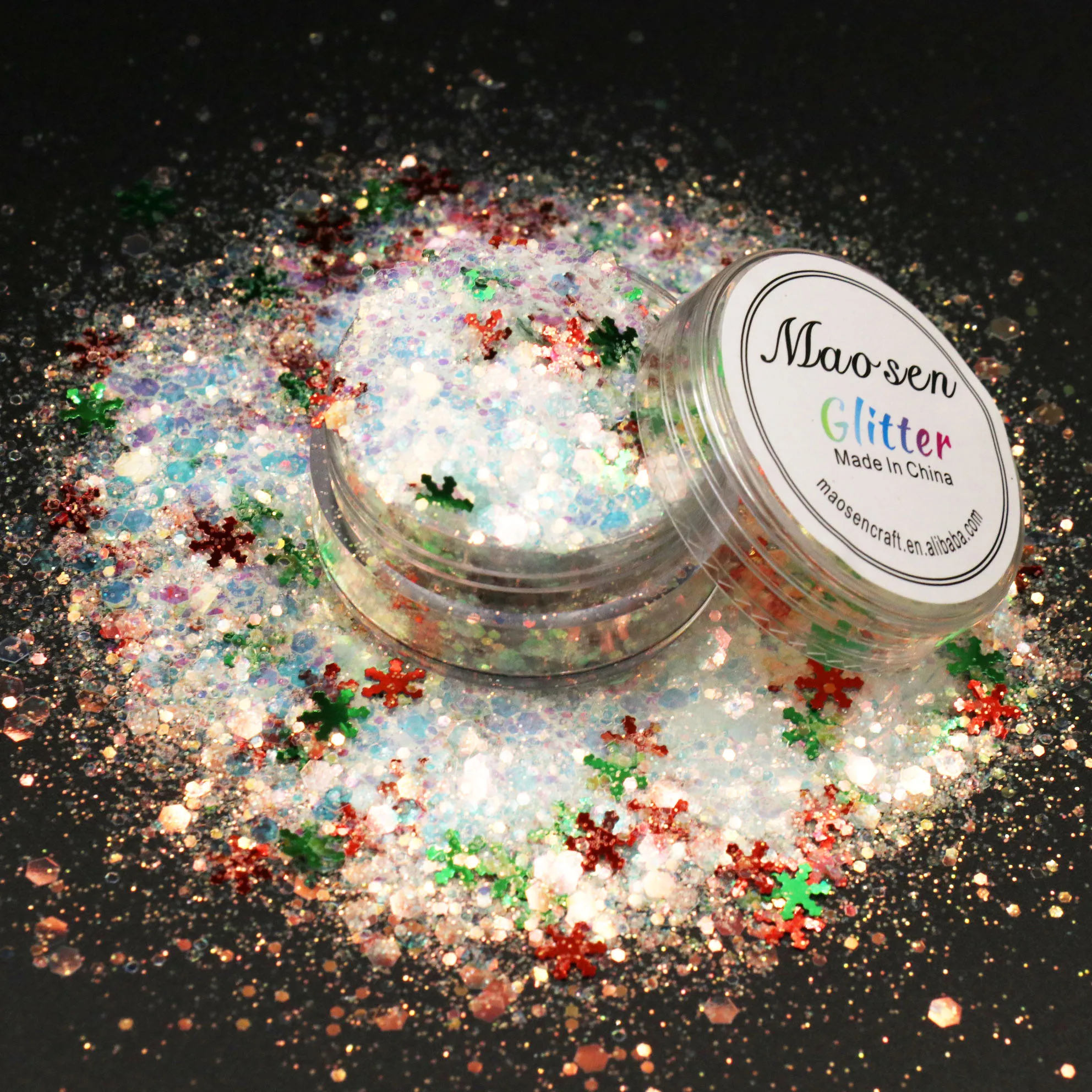 Оптовая продажа, сопротивление растворителям, смешанный Рождественский блеск для тумблера