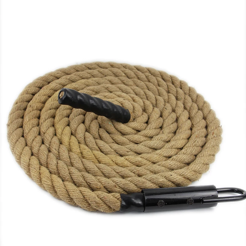 Jute Sisal Material And Natural Hemp  Color Cross Fit Training Rope Cheap Climbing Jute Rope