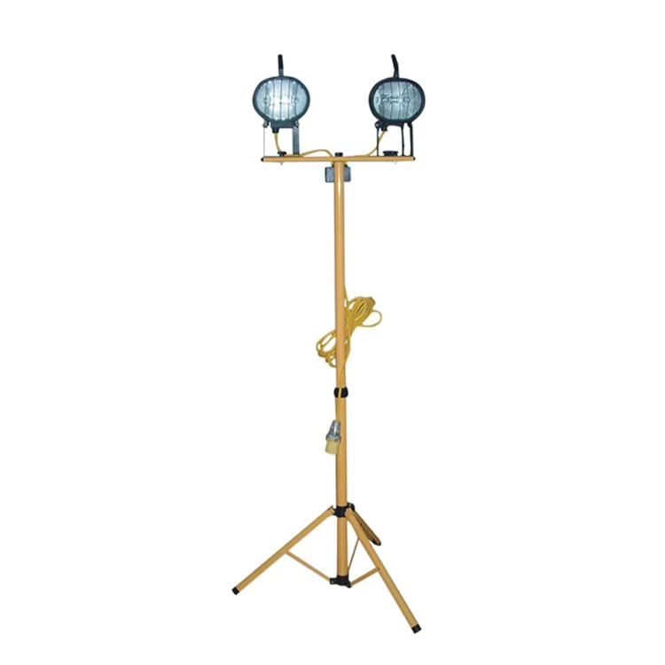 Halogen Site Work Light Lamp Telescopic Tripod Stand