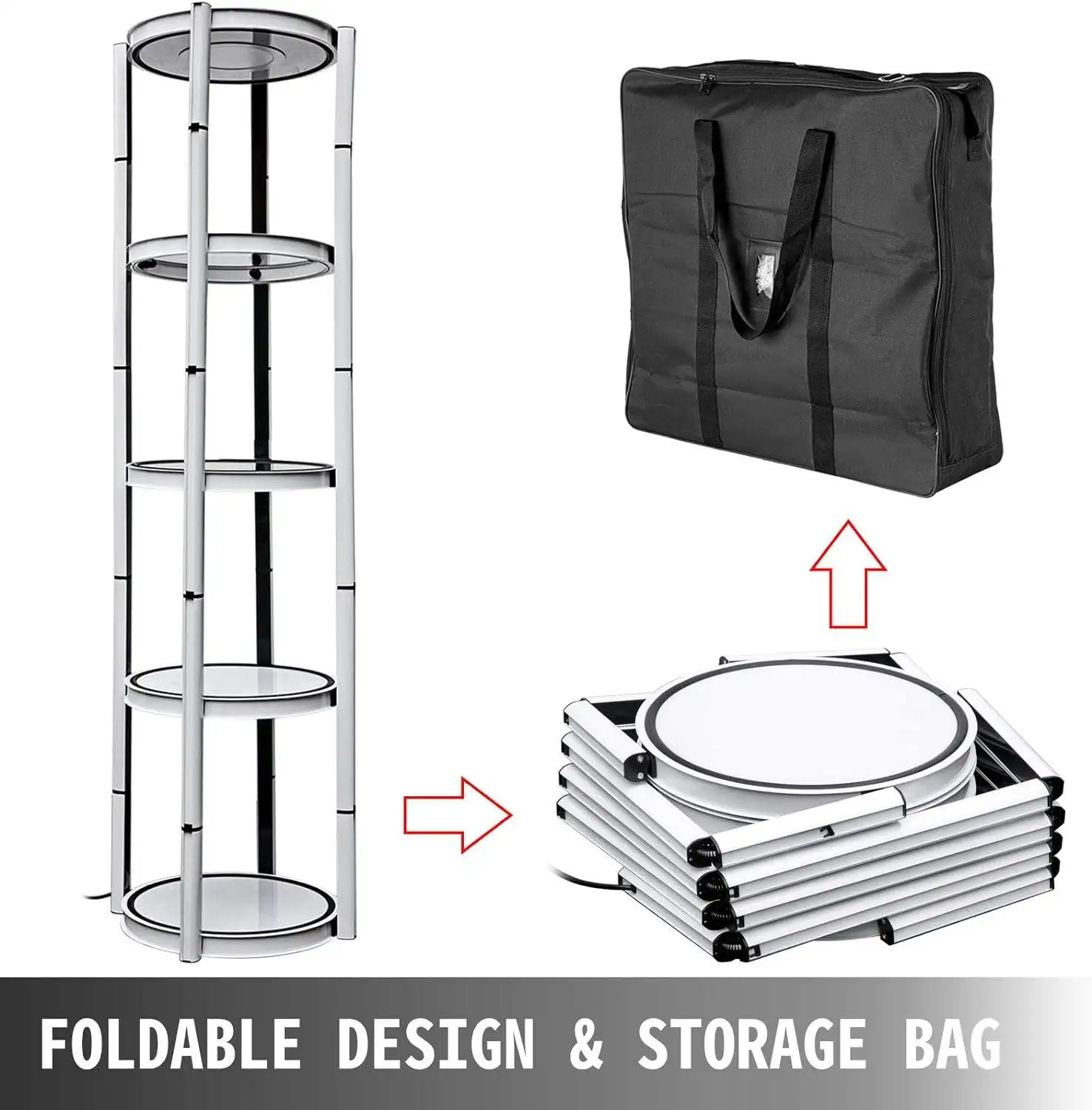 HLY New Design Portable Showcase Twister Tower Aluminum Round Tube Twister Tower Display