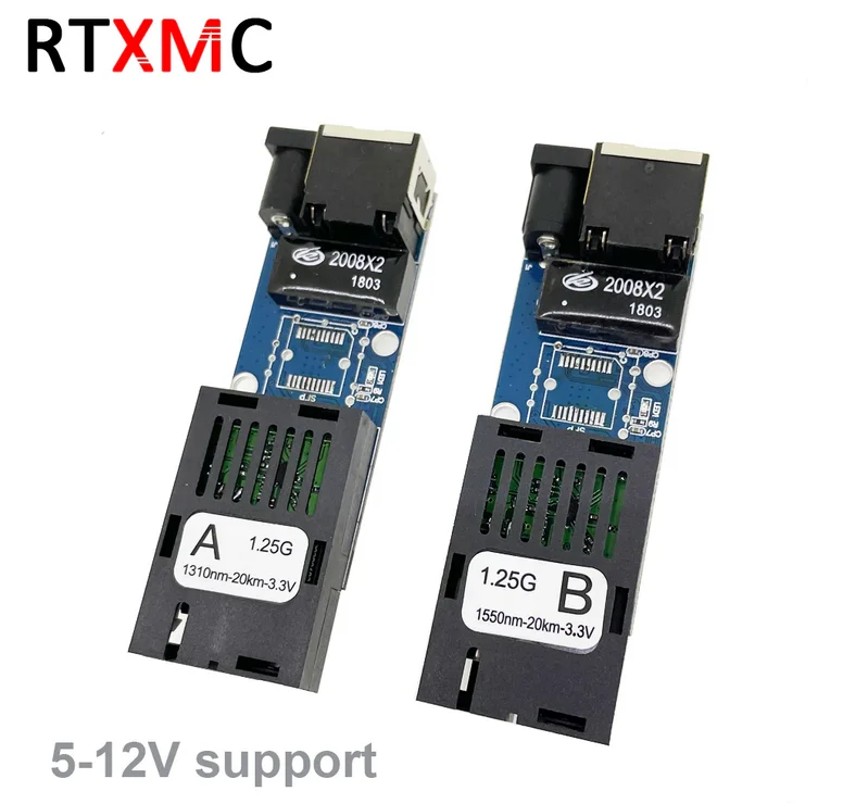 Супер Мини FTTH 1 пара 1GE гигабитные волоконно-оптический медиа конвертер 10/100/1000 Мбит/с однорежимный одинарный волоконно SC порт 20 км блок печатных плат