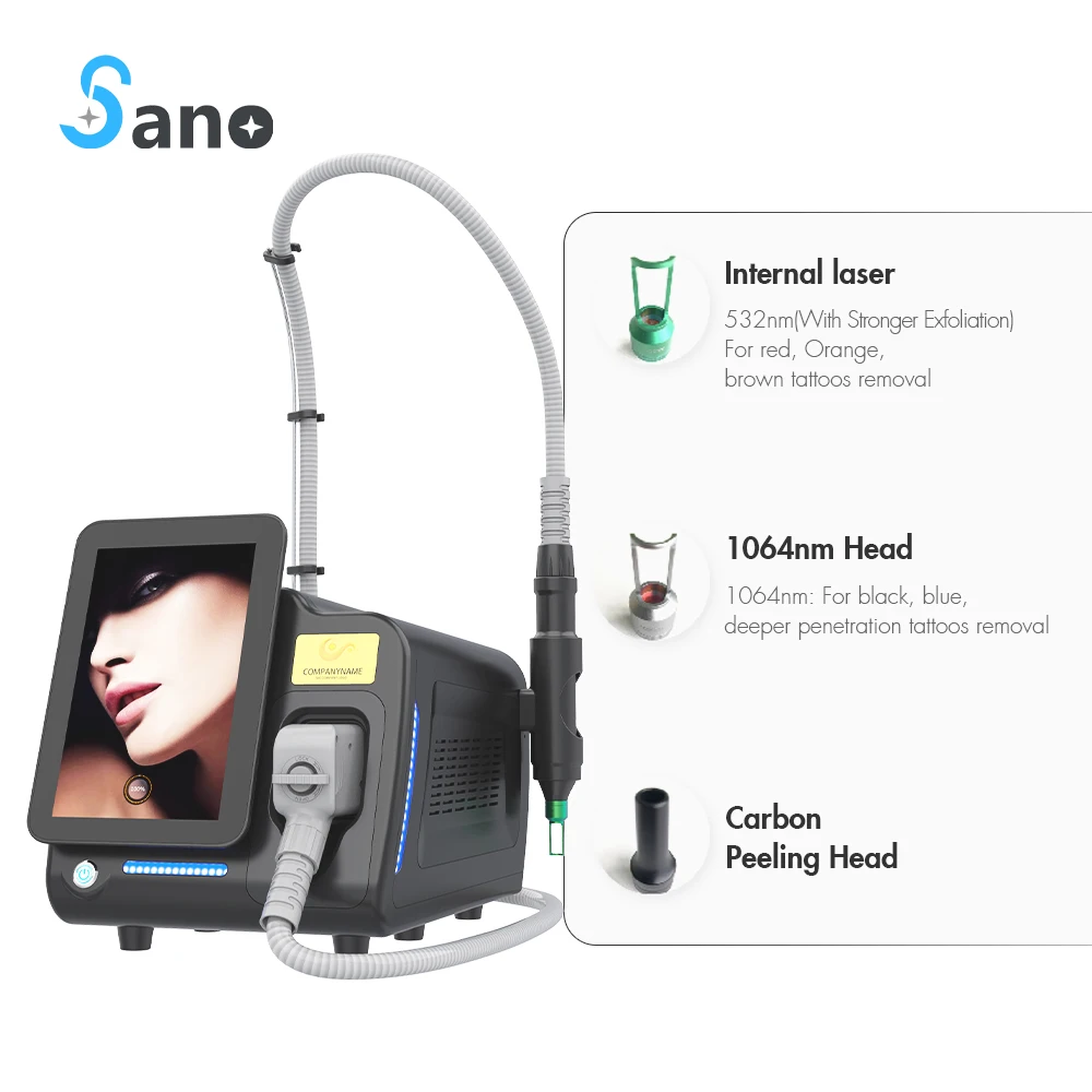 Carbon Peeling Facial Skin Rejuvenation Portable Q-Switch Nd Yag Laser Pigment Removal Machine