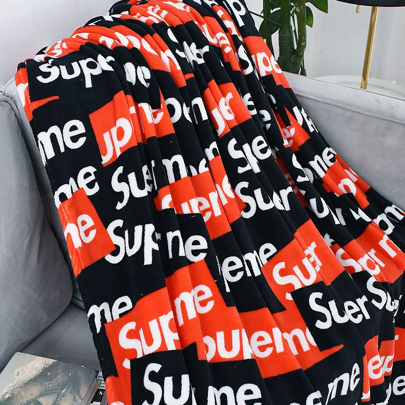 AZO Free Soft Print Knitted Thick Microfiber Fleece Throw Blanket