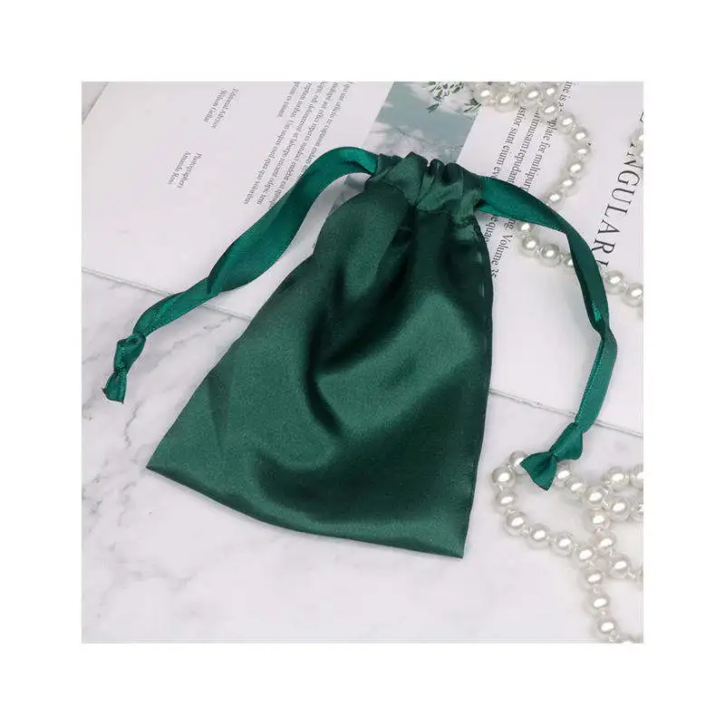Wholesale Multi-Color Design Silk Bangle Necklace Ring Pouch Big Space Jewelry Satin Gift Pouch Bag With Drawstring