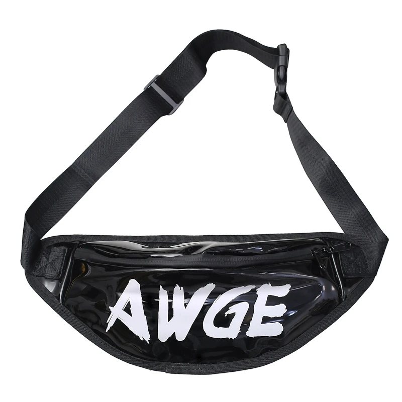 Custom Logo Unisex Multi-Functional Waterproof Waist Pack Fashion PU Leather Postman Bag with Letter Decoration for Men Women