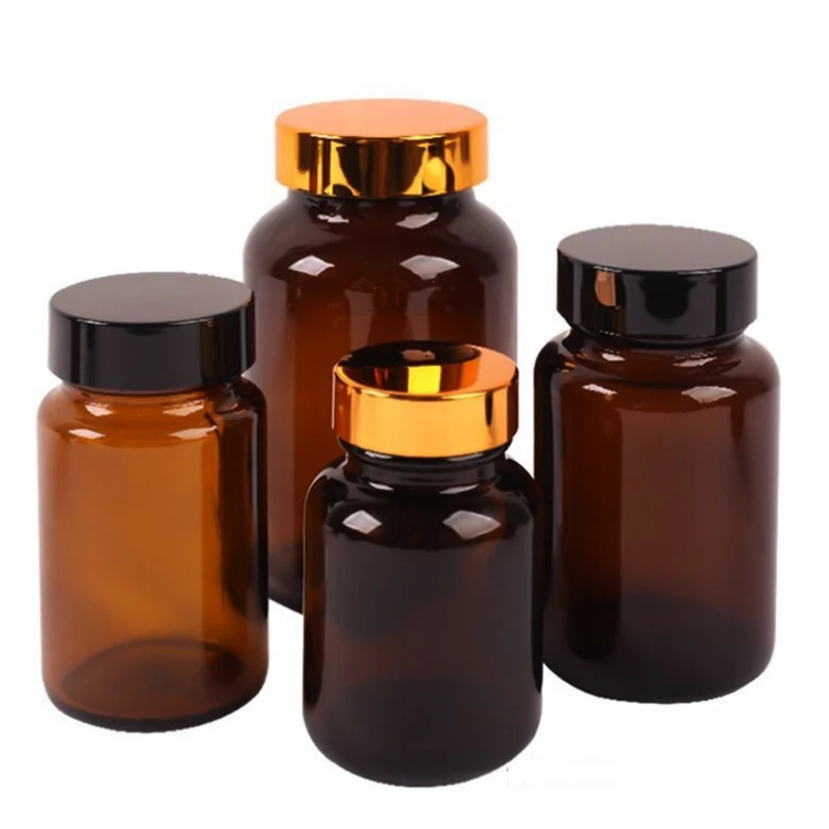 120ml 150ml 200ml 250ml 300ml  Tablet Capsule Amber Glass Medical Vitamin Pill Bottle