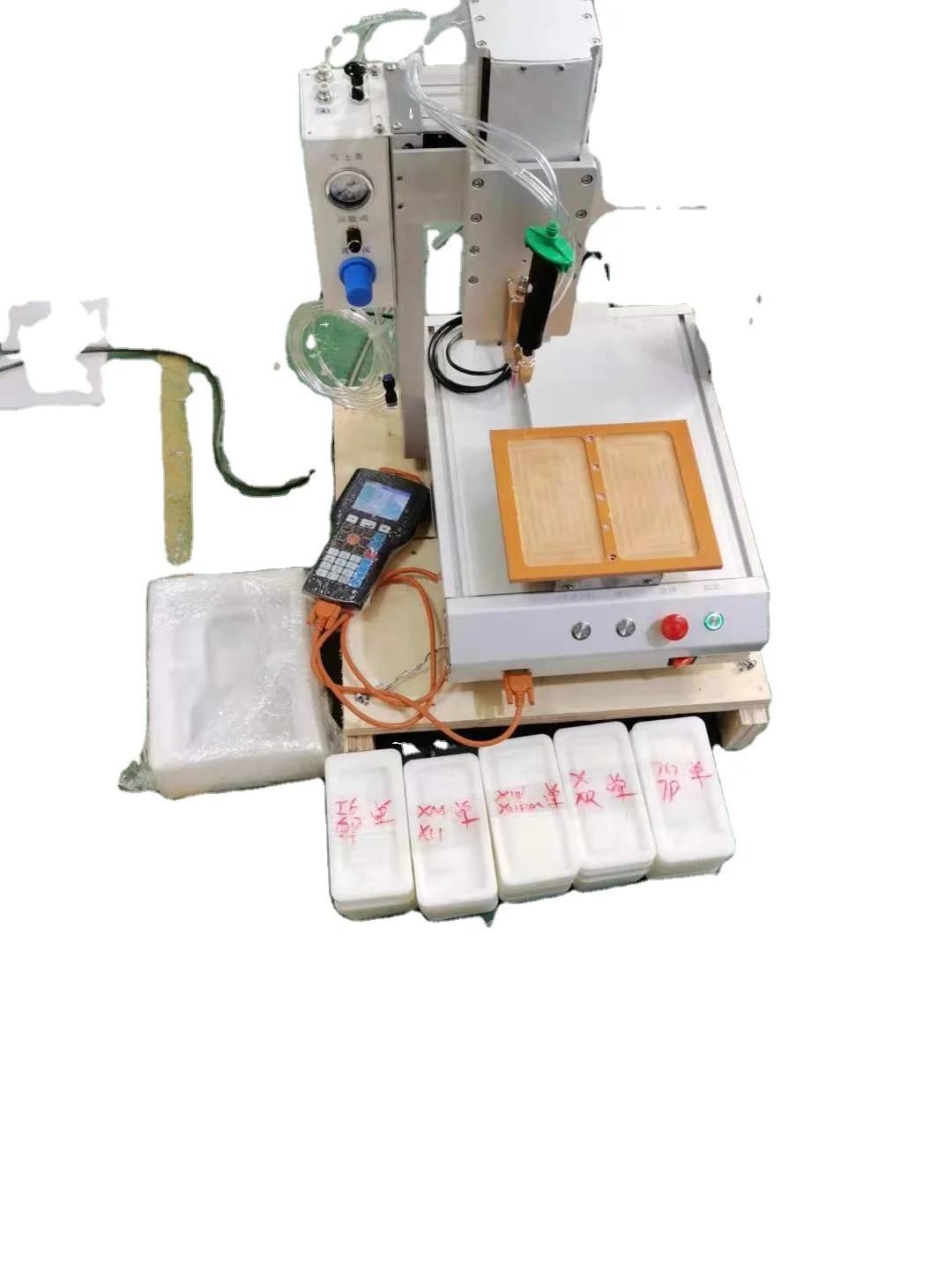 HDX Automatic Rotating Glue Dispensing Robot Machine  Glue Dispenser Robot with Hot Melt Glue, UV, Resin