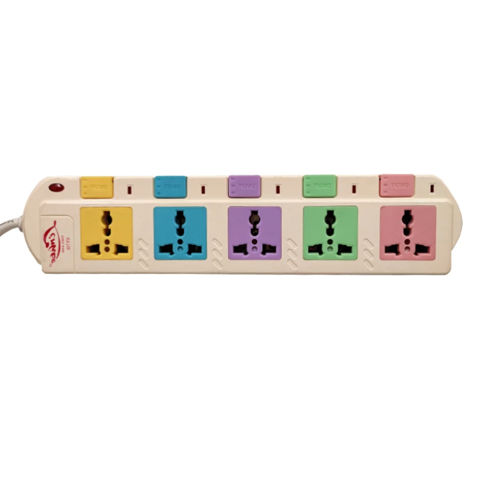 DZZHI 5 Way 3 Pin Plug Socket 5 outlet Eu UK Power Strip Electrical Extension Board switches and socket
