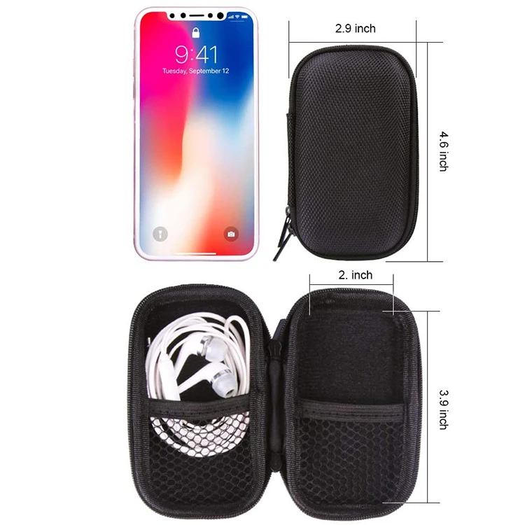 Portable Storage Hard EVA Case Earbud Cases for MP3 Players USB Cable Earphones Protective Hard Shell Travel Carrying Case Bag
