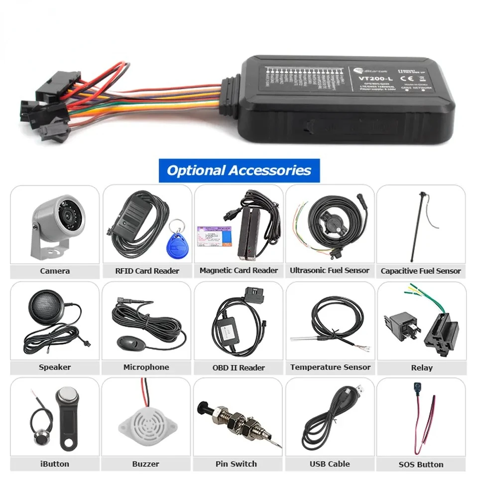 free shipping startek tk205 vt200l gt06 car fuel sensor tank 4g lte cat m1 wired vehicle gps tracker for truck