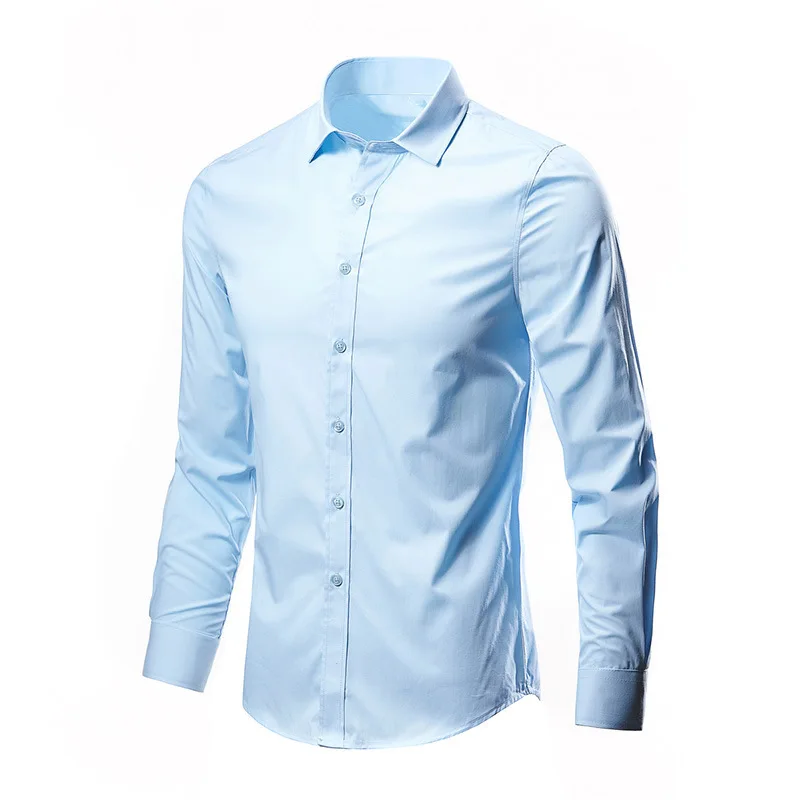 Wholesale Plain Black White Full Sleeve Formal Button Down Shirts For Men