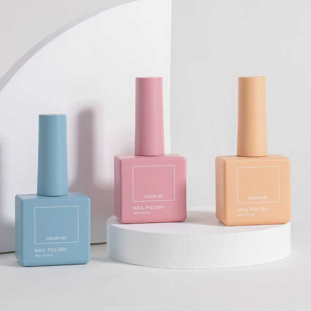 10 ml custom empty square nail polish bottle with brush UV gel color nail polish bottle