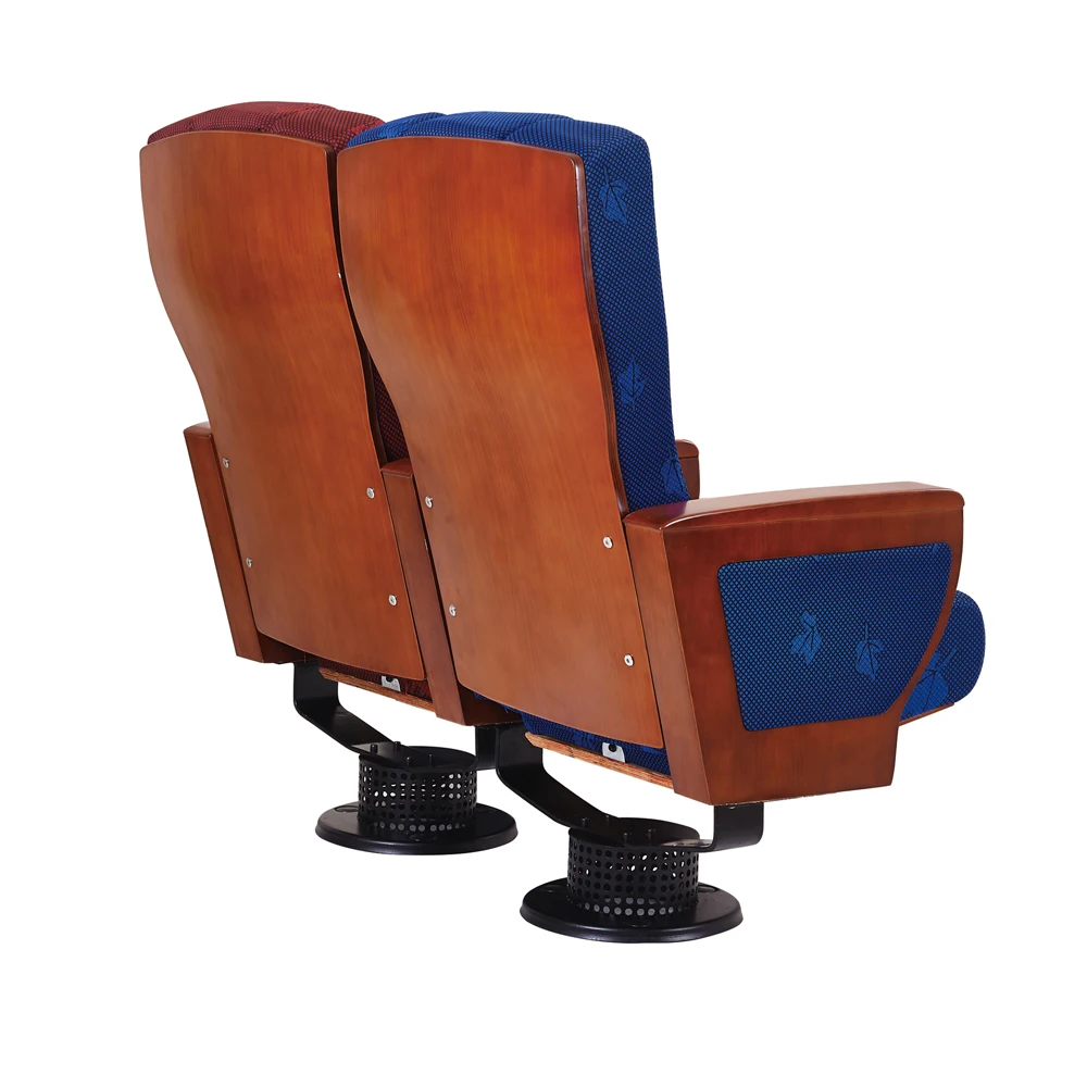 Luxury wooden auditorium chair church pew folding lecture hall seating concert hall chair