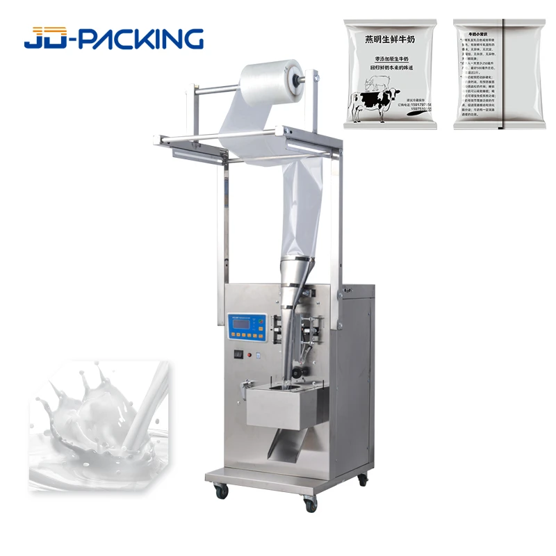 Automatic hair oil liquid milk sachet mango juice destellad water red oil beverage ice candy packaging machine