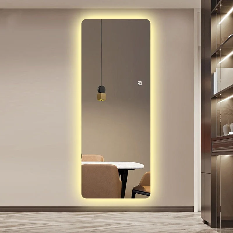 Custom Frameless Big Wall Mounted Full Length Wardrobe Smart Mirror LED Dressing Up Mirror