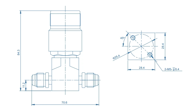 UHP Manual Single Stage Gas Flow Pressure Regulator CV 0.06 High Temperature Diaphragm Reducing Valve