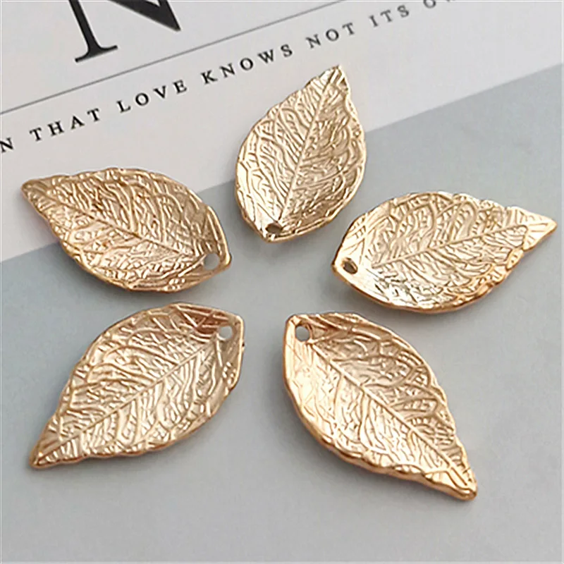 European Gold plated Zinc Alloy Leaf Pendants DIY & different styles for choice