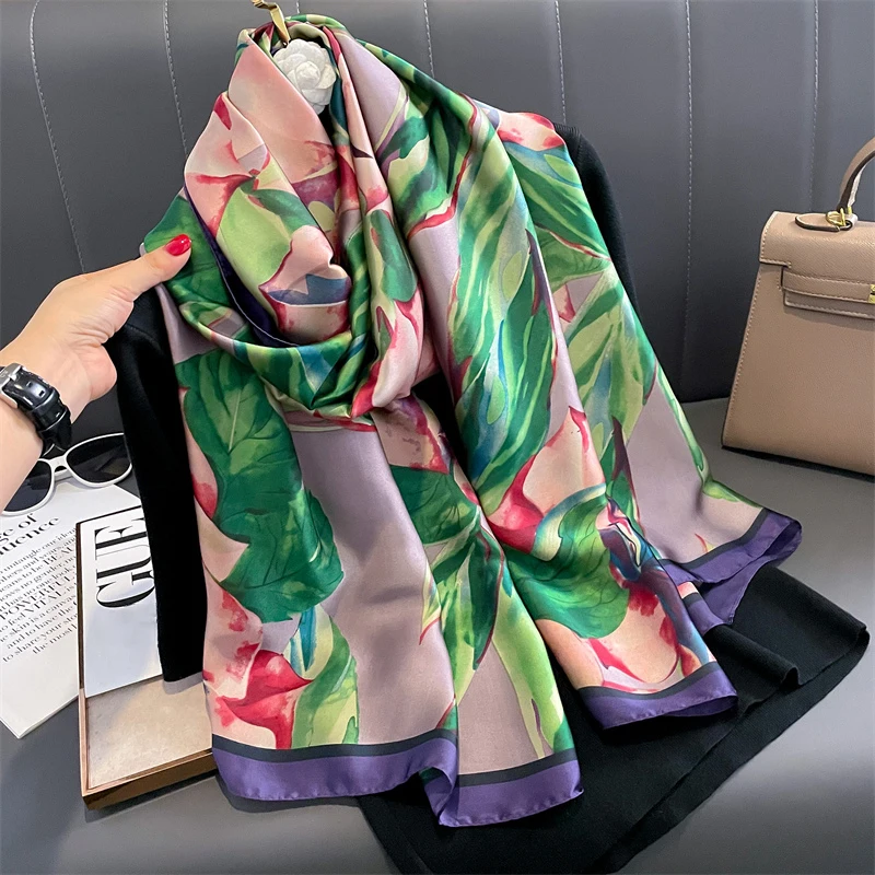bohemian elegent Christmas Mujer 90*180cm Romantic Popular silk scarf Travel women long shawl
