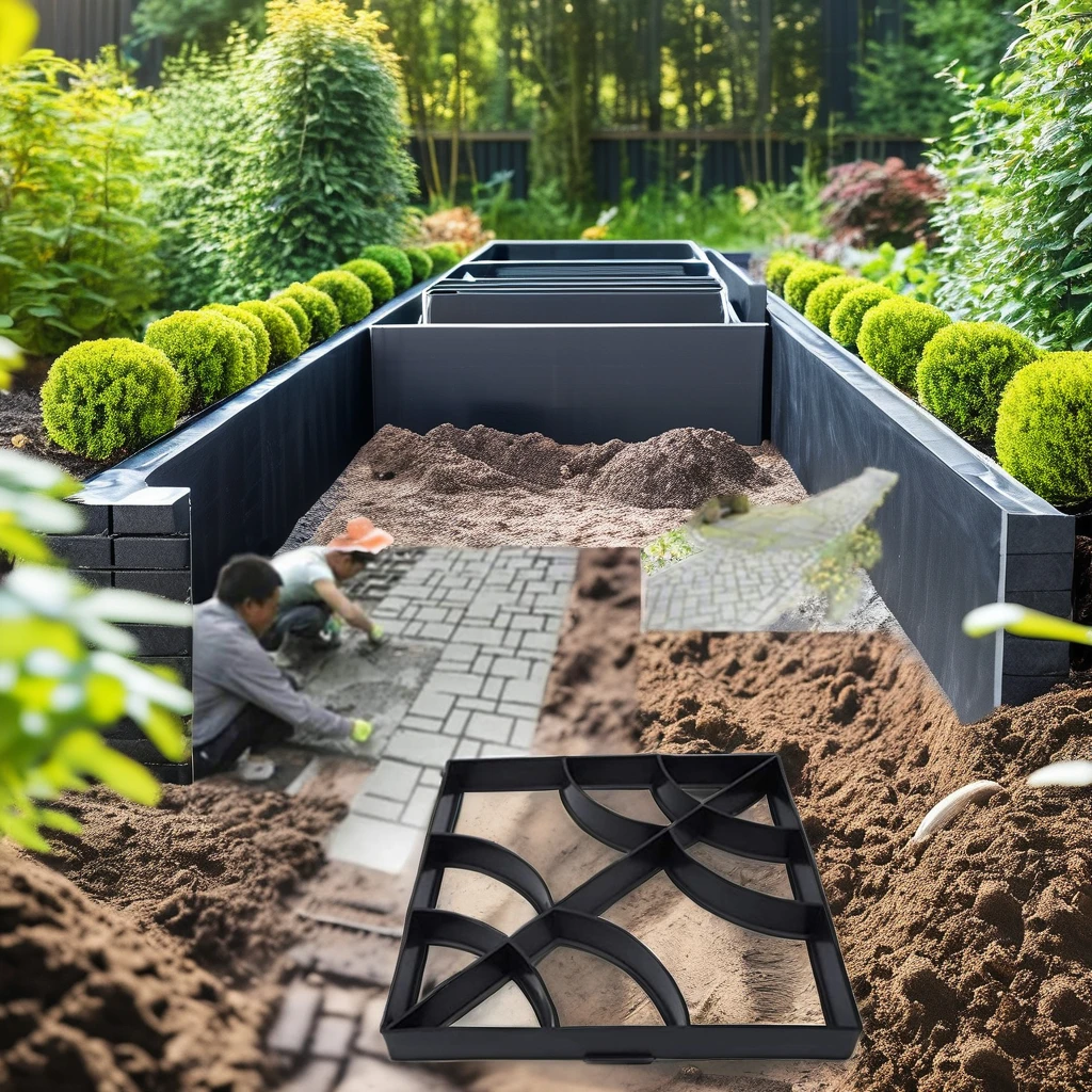 DIY Household Appliance for Garden Path Ornaments Plastic Cobblestone Paving Cement Patio Concrete Slabs for Outdoor Spaces