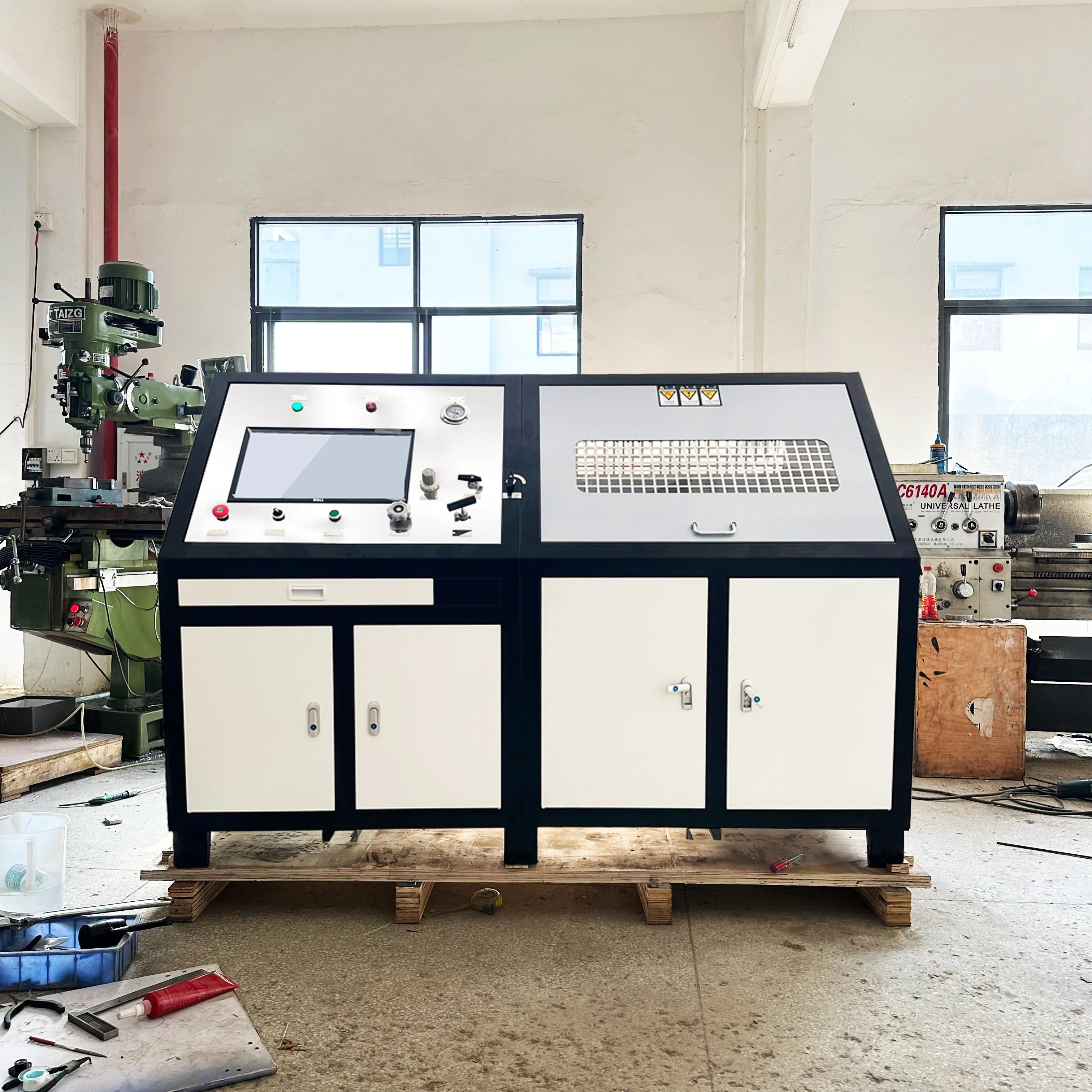 Portable Air-driven hydrostatic pressure testing machine for Bursting Test hydrostatic high pressure testing machine