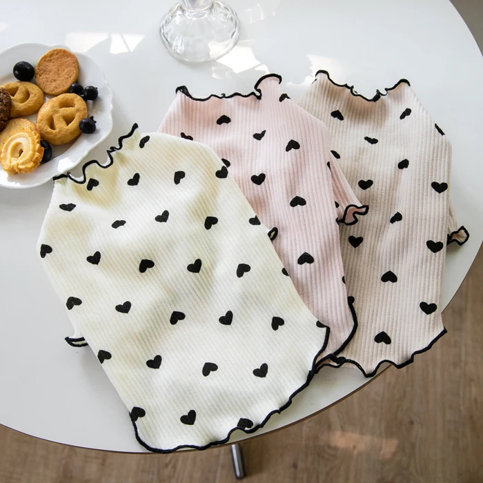 Colorful Fresh Love Heart Dog Sweatshirts Autumn Winter Pet Dog Two-legged Clothes