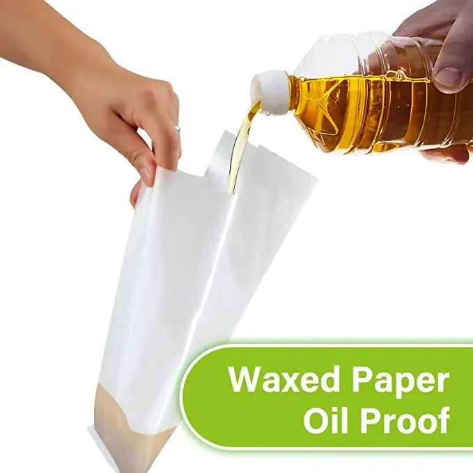 Glassine Translucent Paper Custom Design Cookie Sandwich Fast Food Paper Bag Packaging Glassine Paper Bag