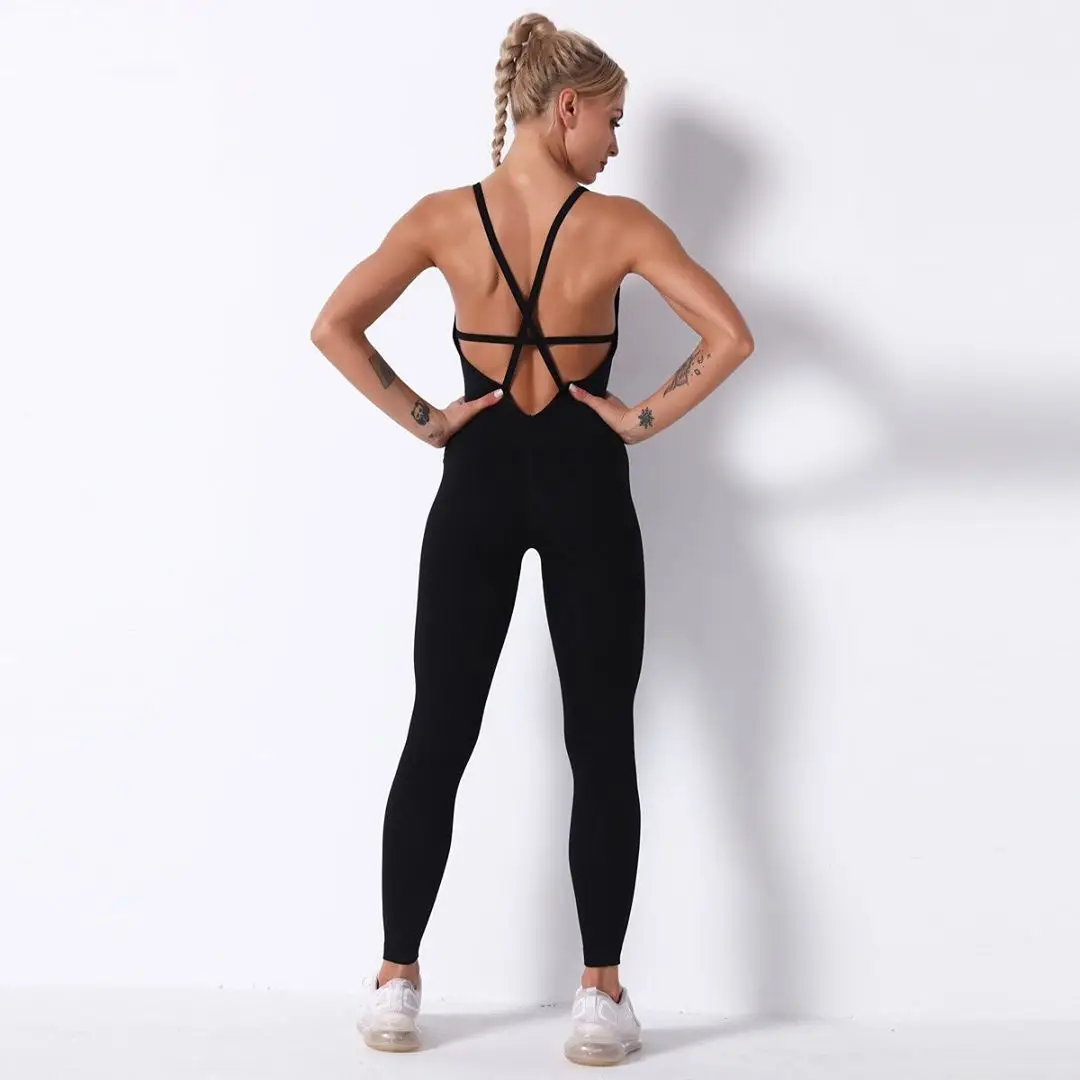 
Direct Selling Fashion Waterproof Yoga One Piece Jumpsuit Sexy Women Sports Jumpsuit Yoga 