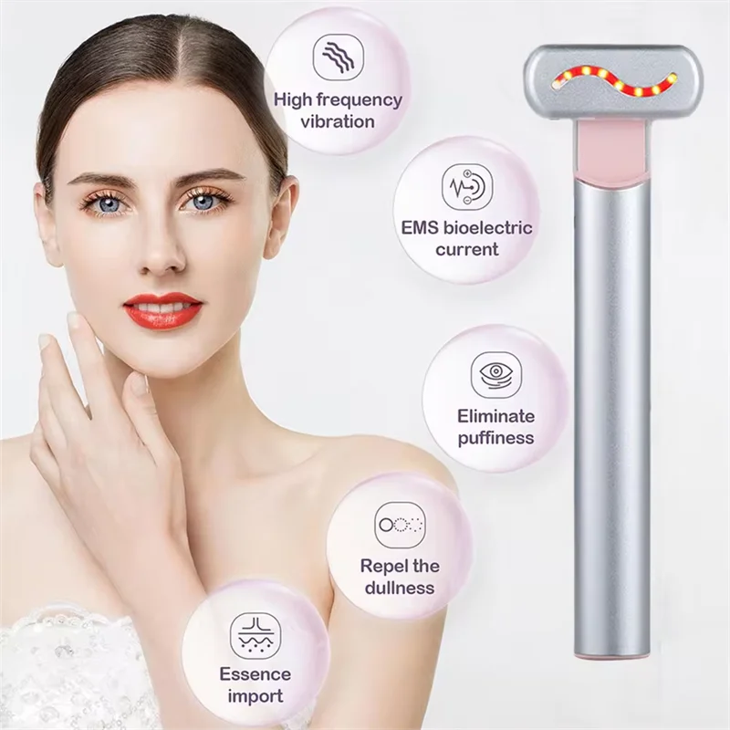 Popular Eyes Care Red Light Wand Beauty Equipment Ems Face Machine For Eye And Facial Massage Reduce Puffiness