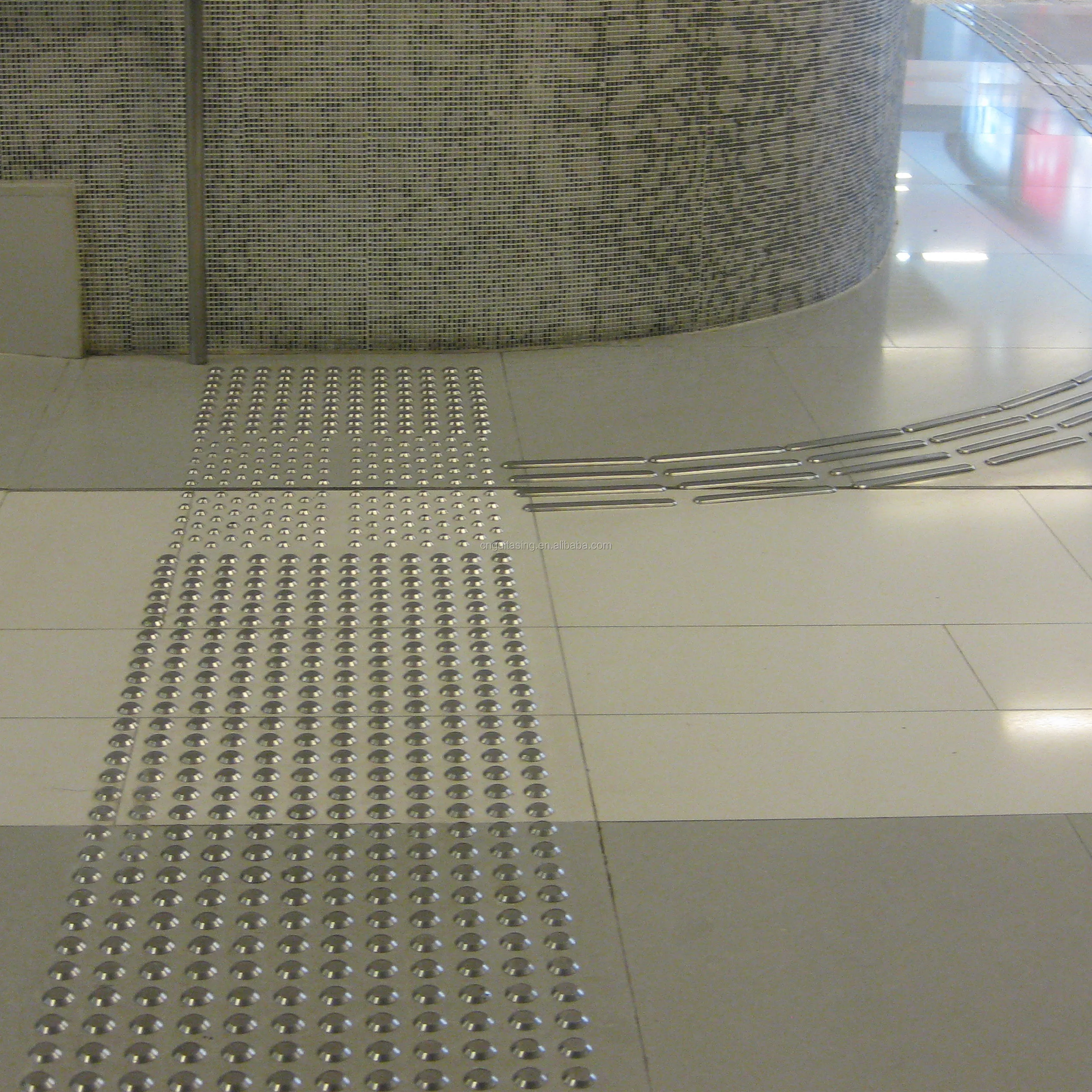 Antislip Tactile Indicator Stud Paving 316 Stainless Steel with Flat Surface for Blind Guiding Road & Visually Impaired