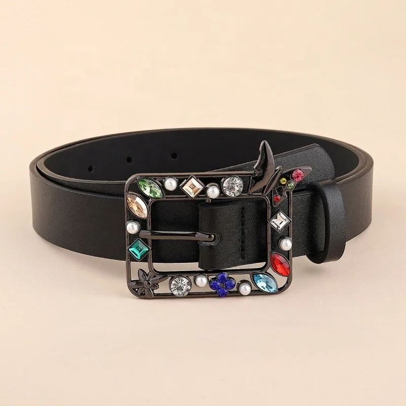 New belt women butterfly needle buckle with ins style ladies fashion decorative dress with thin belt trend