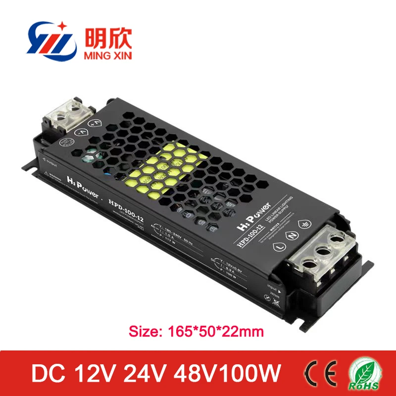 Ultra thin slim led power supply dc 12v 24v 48v 60w 100w 150w 200w 300w 400w LED linear lighting power supply 12v 60w