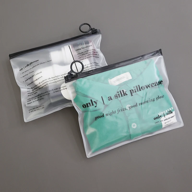 Waterproof PVC Frosted Zipper Bag LOGO Customization Pencil Case Travel Cosmetic Bag