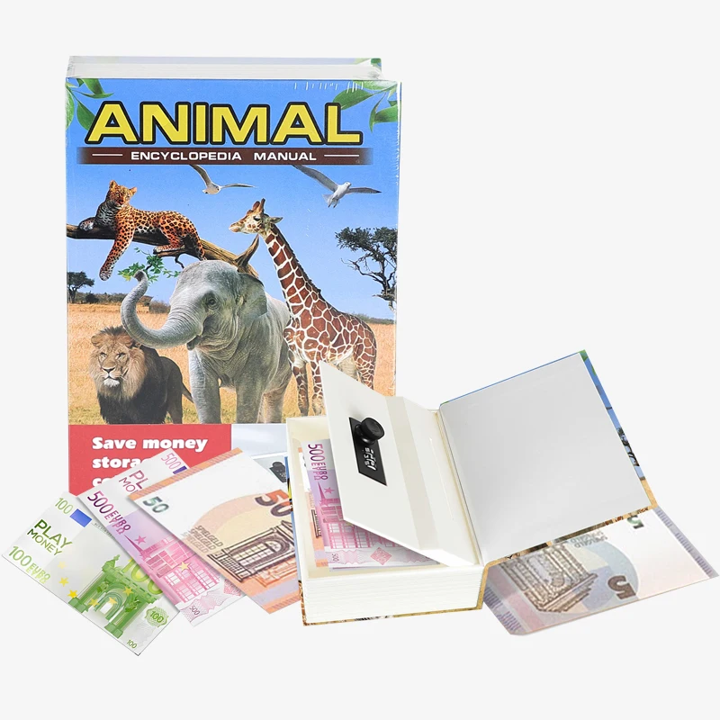 Newest portable ATM Bank lovely book shape safe money saving box children plastic piggy bank