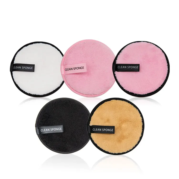 Custom Eco-Friendly Natural Round Face Eraser Facial Cleaning Pad Microfiber Reusable Makeup Remover Pads
