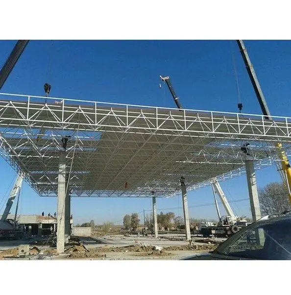Low Cost Fast Construction Steel Structure Gas Station with Canopy For Sale