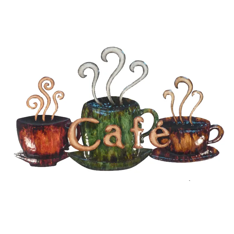 
Handmade Metal Coffee Cup Hanging Wall Art home decoration 