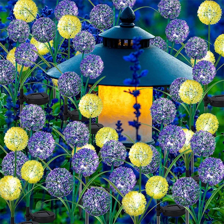 Solar Powered Dandelion Outdoor Lamps Garden Globe Dandelion Lamp Lights Stake Landscape Lamp Holiday Solar Outdoor Light