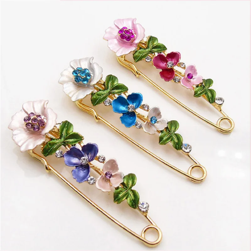 Fashion Diamond Flower Brooch Colorful Summer Wholesale Brooch For Women