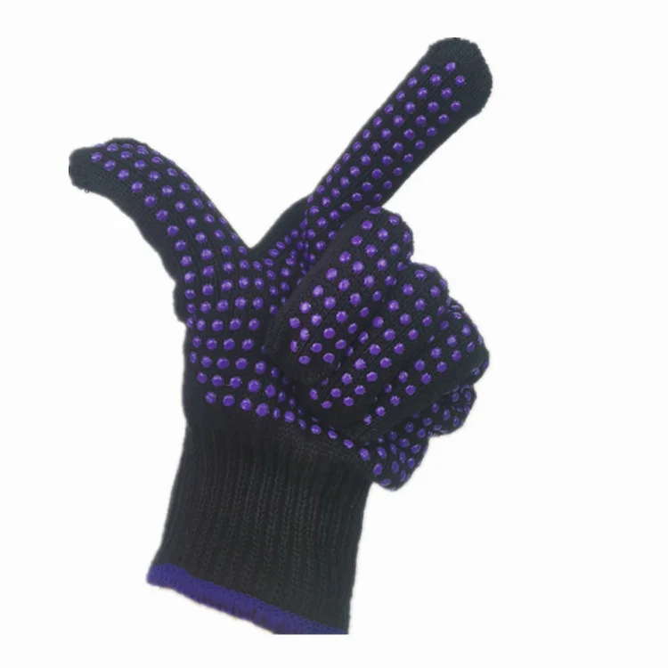 Fashion Knitted Funky Gloves PVC dotted knit cotton working gloves Black Cotton Knitted Gloves